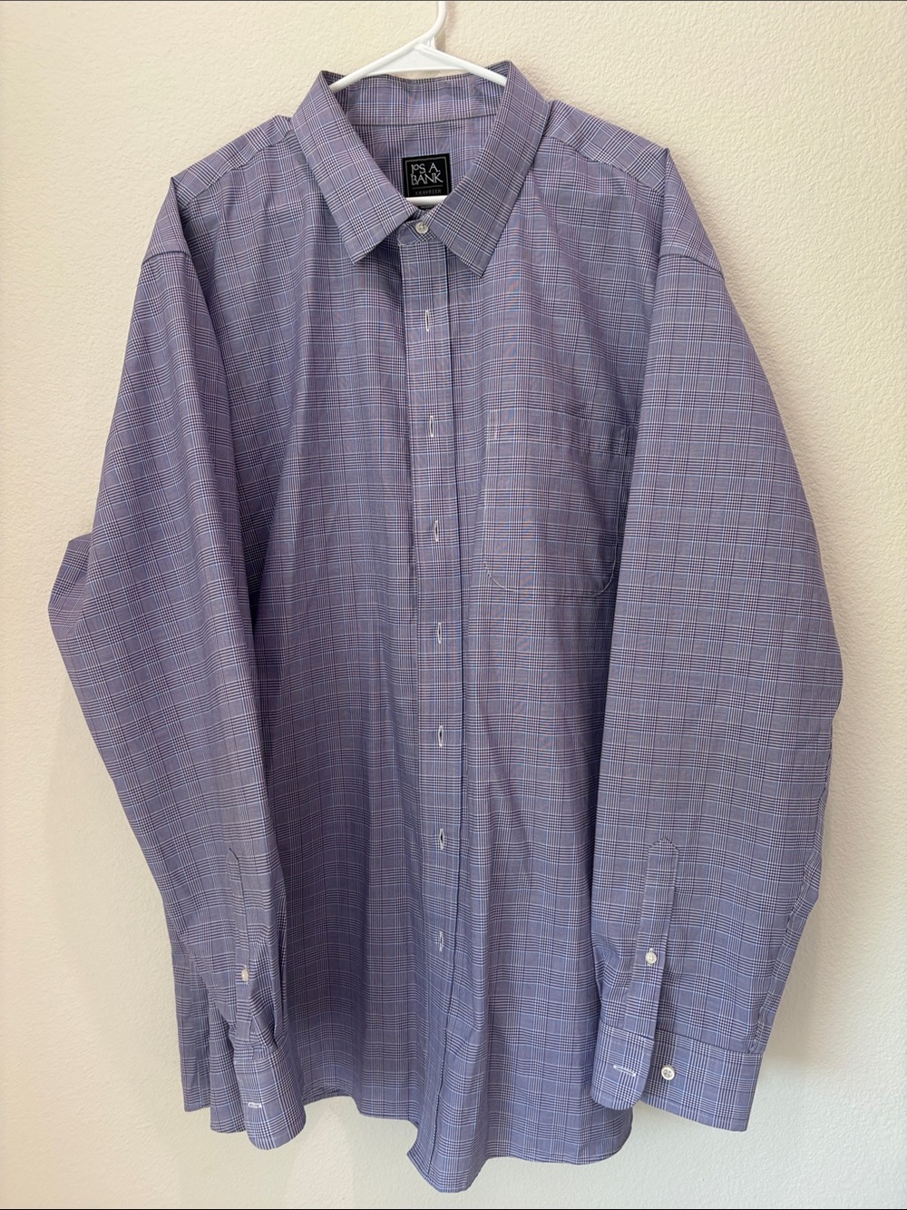 Jos. A. Bank Purple Plaid Dress Shirt